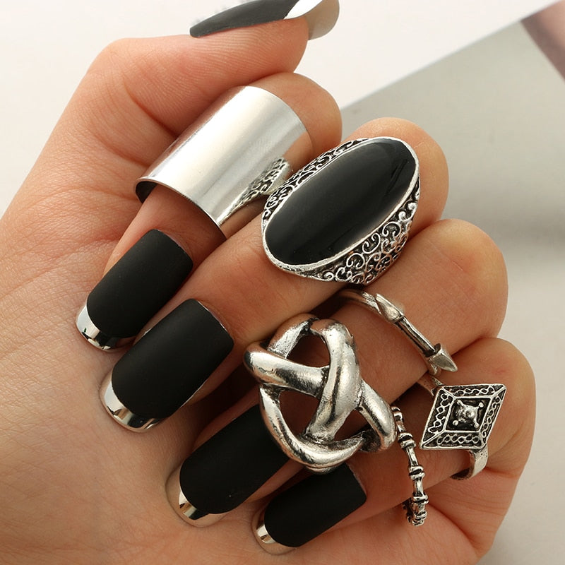 5pcs High Quality Bohemia Style Rings Set