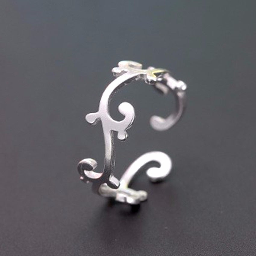Silver Branch Leaves Knuckle Toe Rings Adjustable