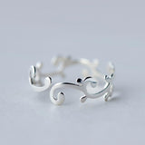 Silver Branch Leaves Knuckle Toe Rings Adjustable