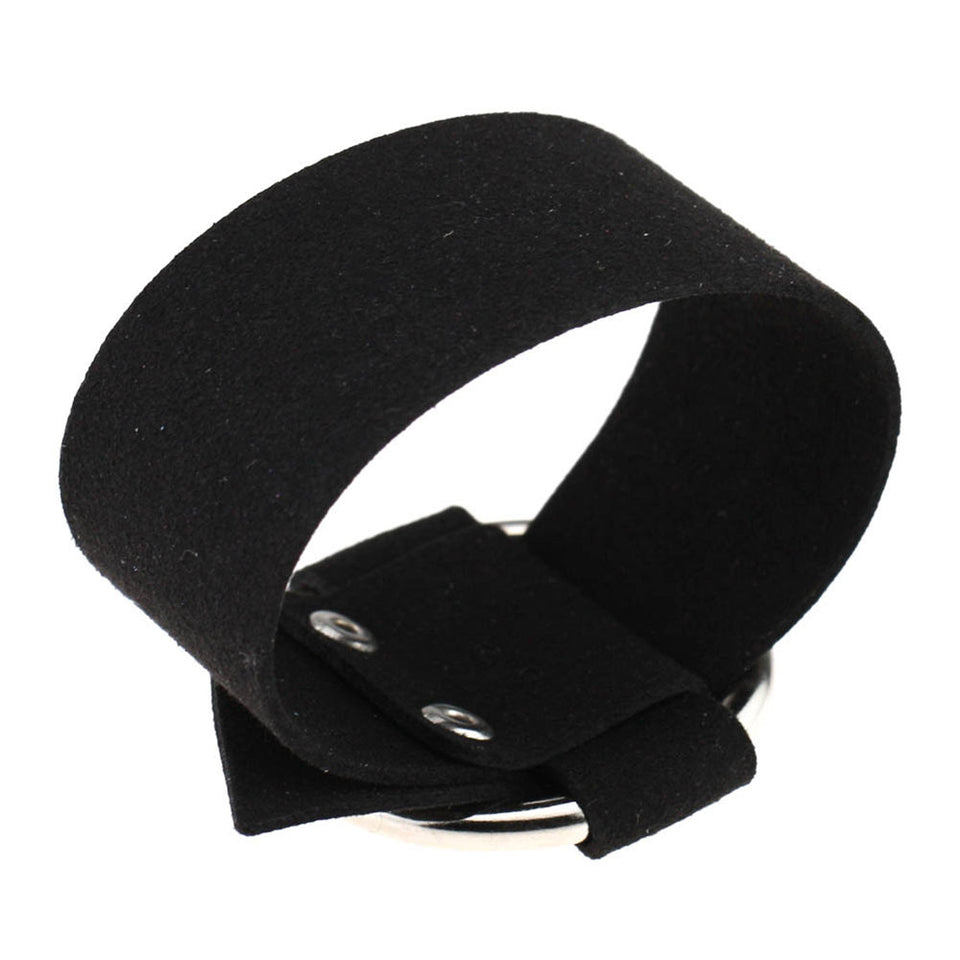 Bohemia Big Round Leather Black Wristband