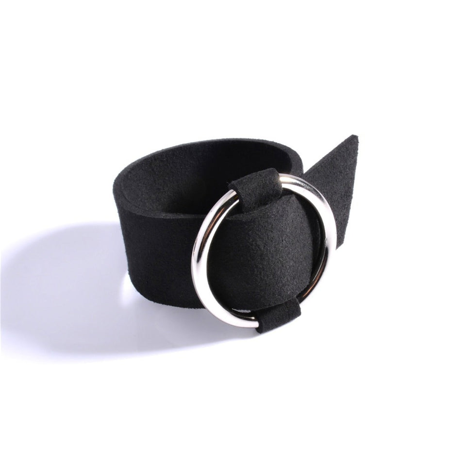 Bohemia Big Round Leather Black Wristband