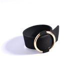Bohemia Big Round Leather Black Wristband