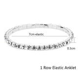 Boho Crystal Elastic Stretch Anklets