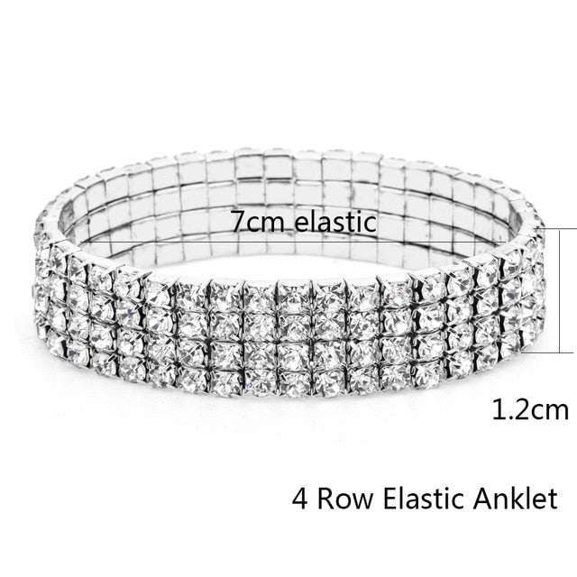 Boho Crystal Elastic Stretch Anklets