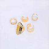 5pcs Trendy Bague Punk Joint Circle Mid-Finger Rings Set