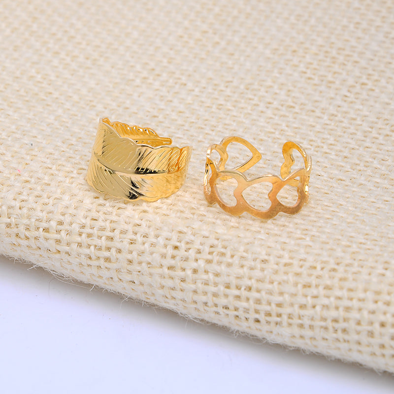 5pcs Trendy Bague Punk Joint Circle Mid-Finger Rings Set