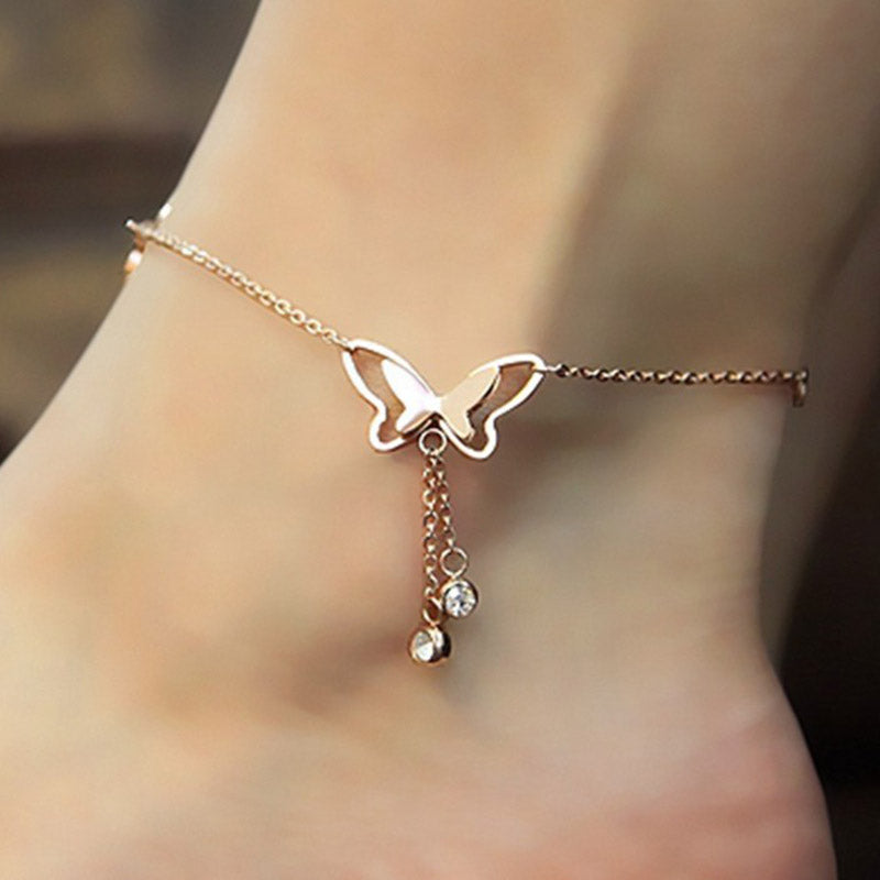 Butterfly Pendant Anklets