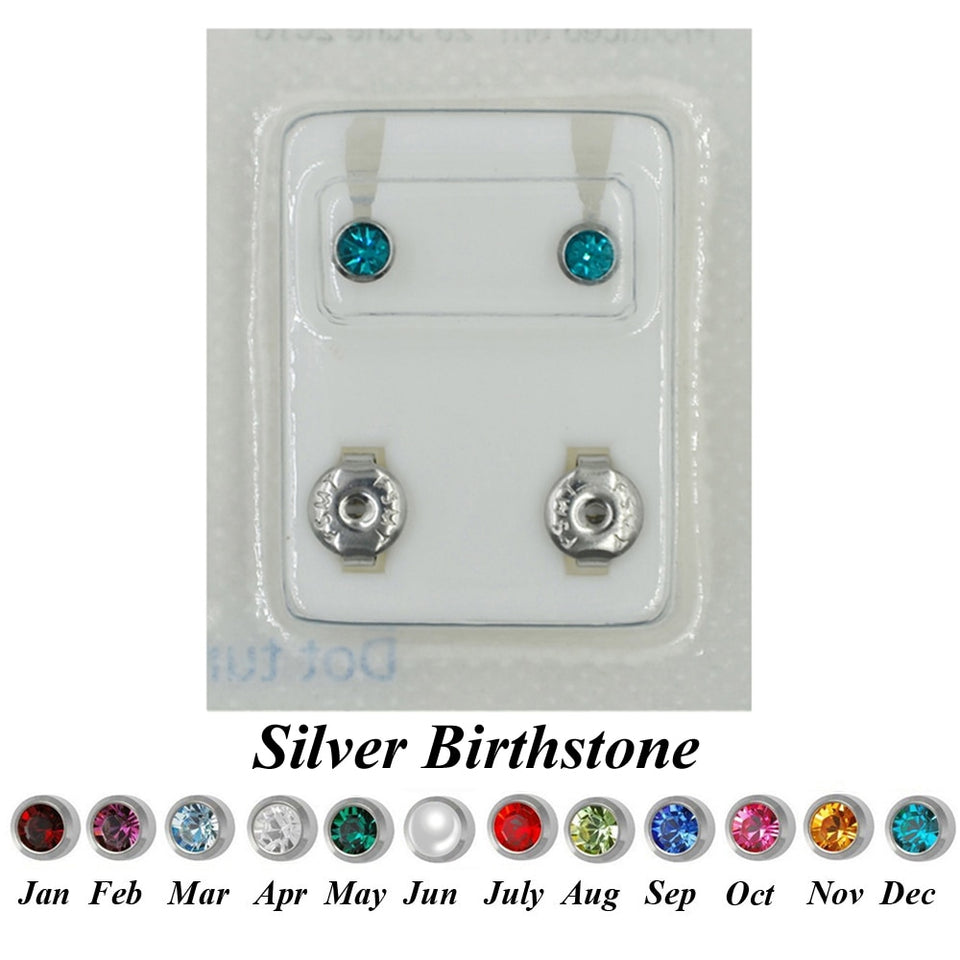 24K Plated Birthstone Stud Earrings