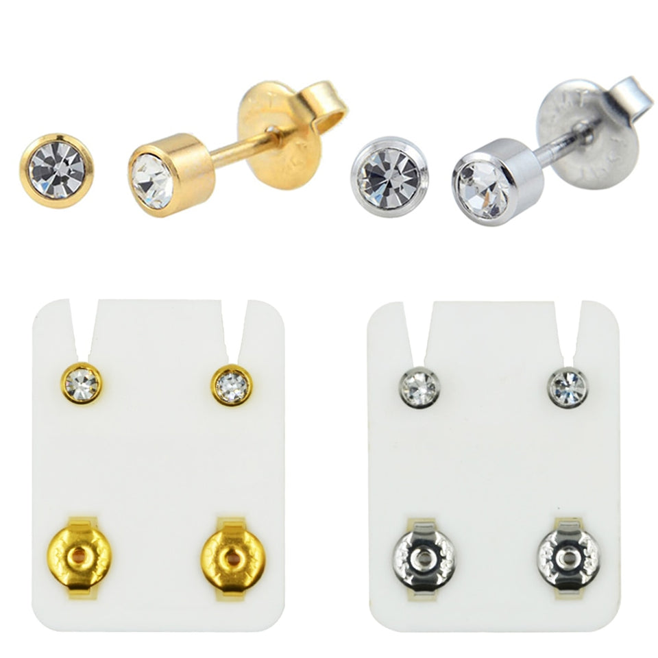 24K Plated Birthstone Stud Earrings