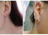 24K Plated Birthstone Stud Earrings
