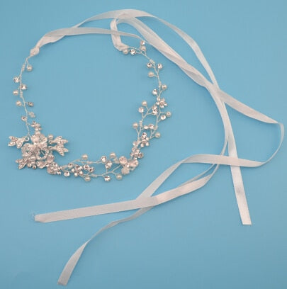 Luxury Tiara Silver Pearl Headbands