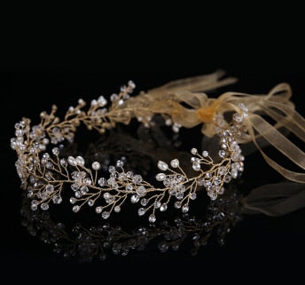 Luxury Tiara Silver Pearl Headbands