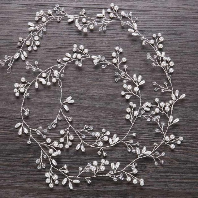 Luxury Tiara Silver Pearl Headbands