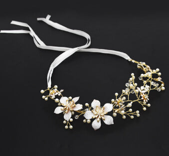 Luxury Tiara Silver Pearl Headbands