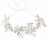 Luxury Tiara Silver Pearl Headbands