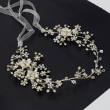Luxury Tiara Silver Pearl Headbands