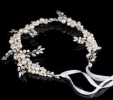 Luxury Tiara Silver Pearl Headbands