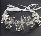 Luxury Tiara Silver Pearl Headbands