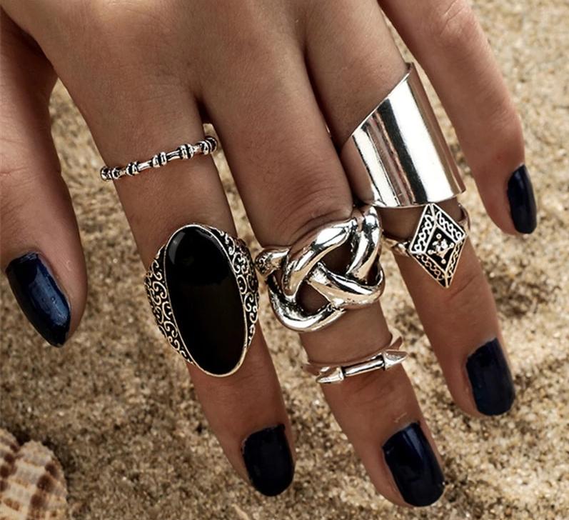 5pcs High Quality Bohemia Style Rings Set