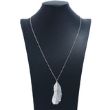 Long Chain Leaf Pendant Necklace
