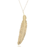 Long Chain Leaf Pendant Necklace