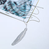 Long Chain Leaf Pendant Necklace