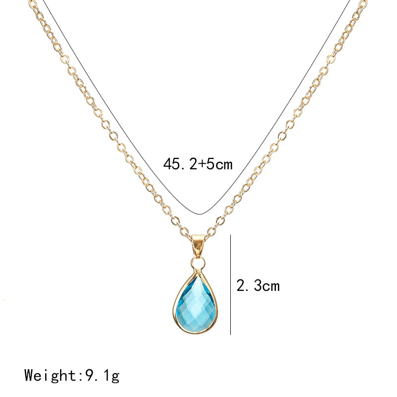 Waterdrop Crystal Pendant Necklace
