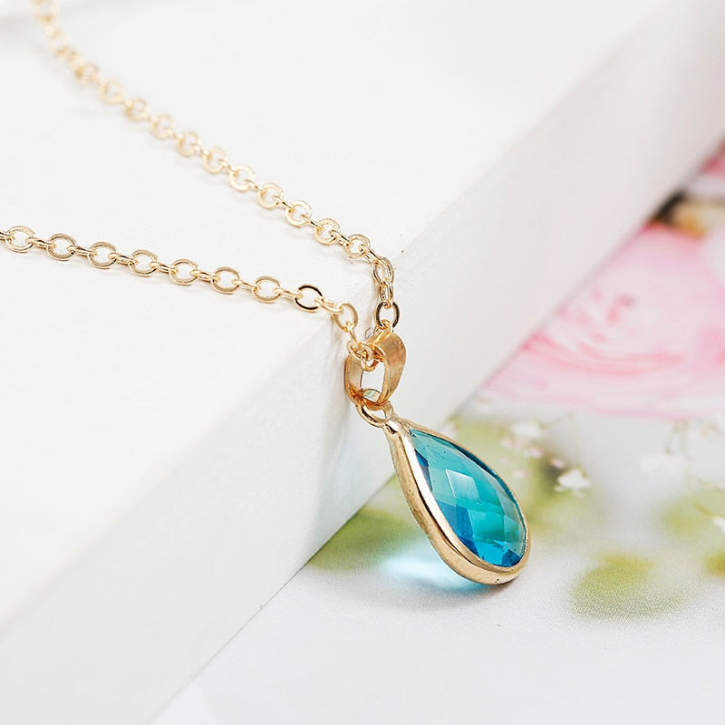 Waterdrop Crystal Pendant Necklace