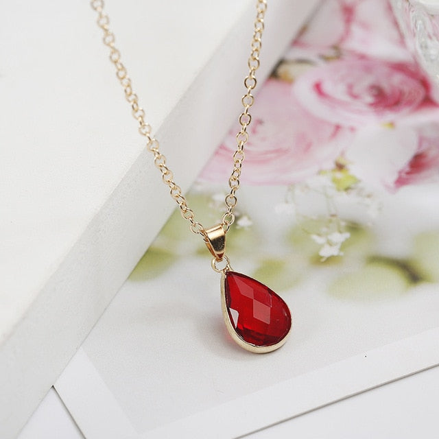 Waterdrop Crystal Pendant Necklace