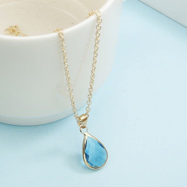 Waterdrop Crystal Pendant Necklace