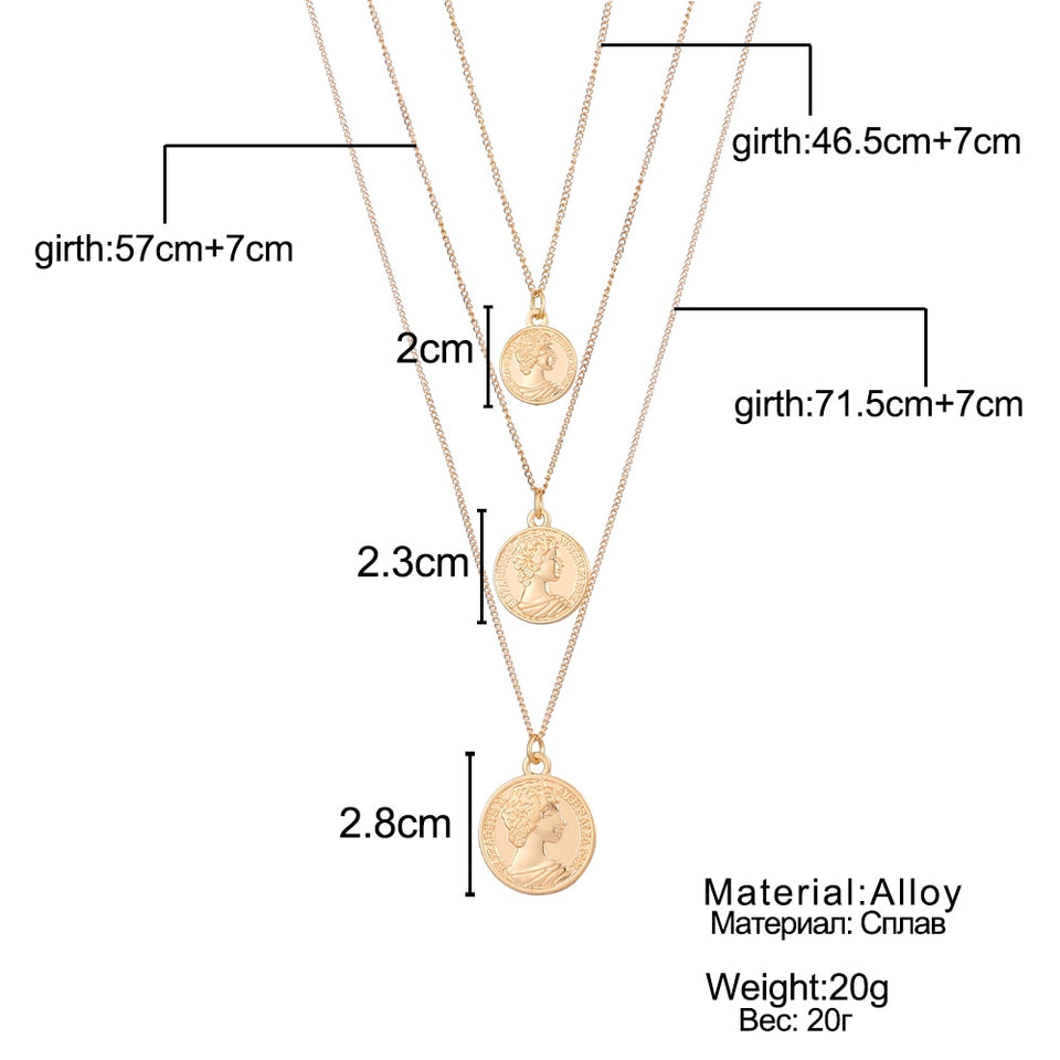 Simple multi-layer chain necklace