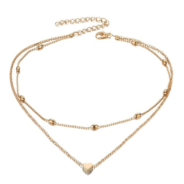 Simple multi-layer chain necklace