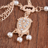 New Boho Gold Color Elegant Pearl Chain