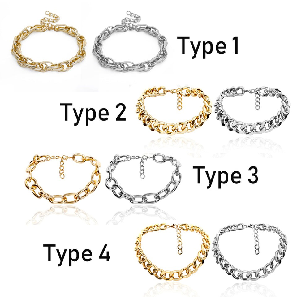 Exaggerated Heavy Metal Big Thick Chain Choker Necklace