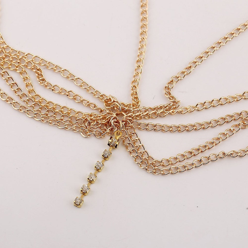 Boho Draping Crystal Head Chain