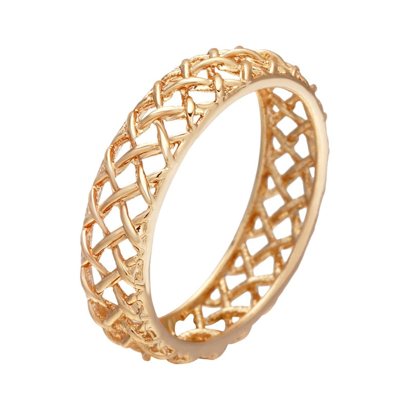 Gold Silver Flower Stackable Finger Ring