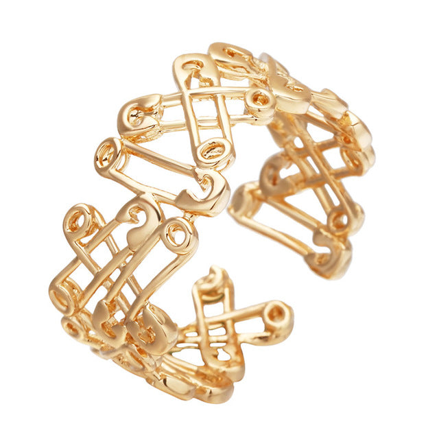 Gold Silver Flower Stackable Finger Ring