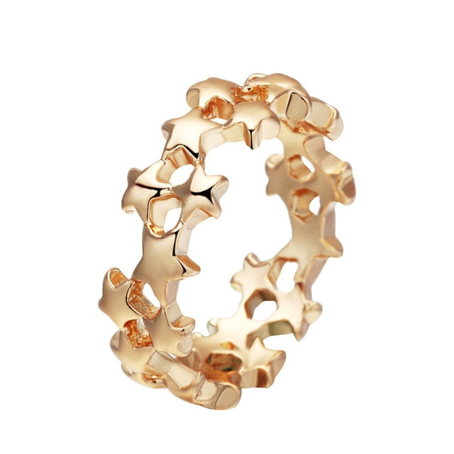 Gold Silver Flower Stackable Finger Ring