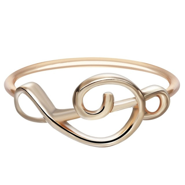 Gold Silver Flower Stackable Finger Ring