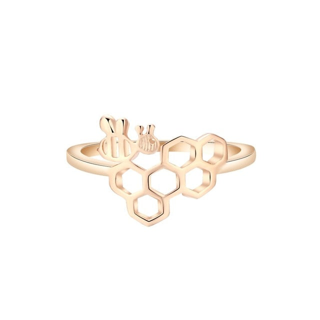 Gold Silver Flower Stackable Finger Ring