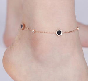Gold Flower Crystal Foot Anklet
