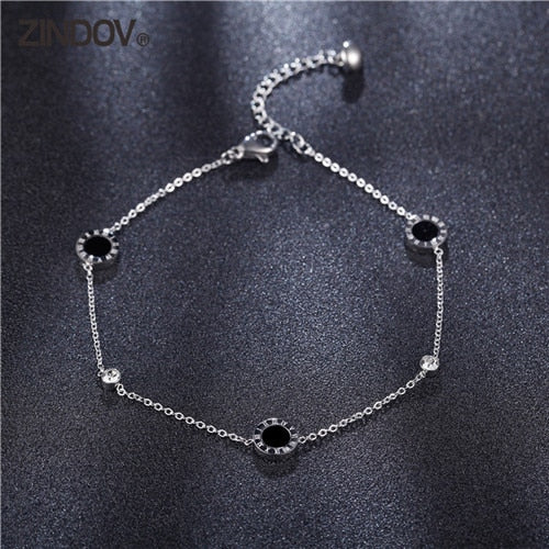 Gold Flower Crystal Foot Anklet