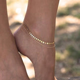 Gold Color Double Ankle Chain Anklet