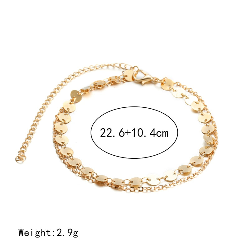 Gold Color Double Ankle Chain Anklet