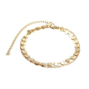 Gold Color Double Ankle Chain Anklet